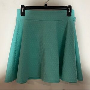 DGNY Skirt Size Medium Pleated Mint Green Chain Link Pattern Womens A-Line Flowy